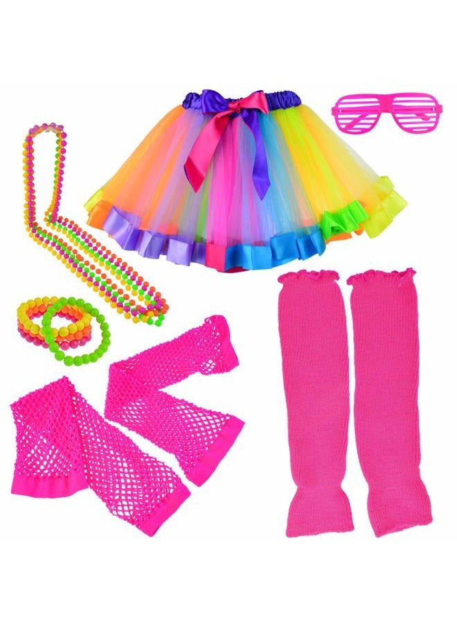 Miayon 1980s Outfits Clothes Shirts Dress for Girl Neon - Image 1